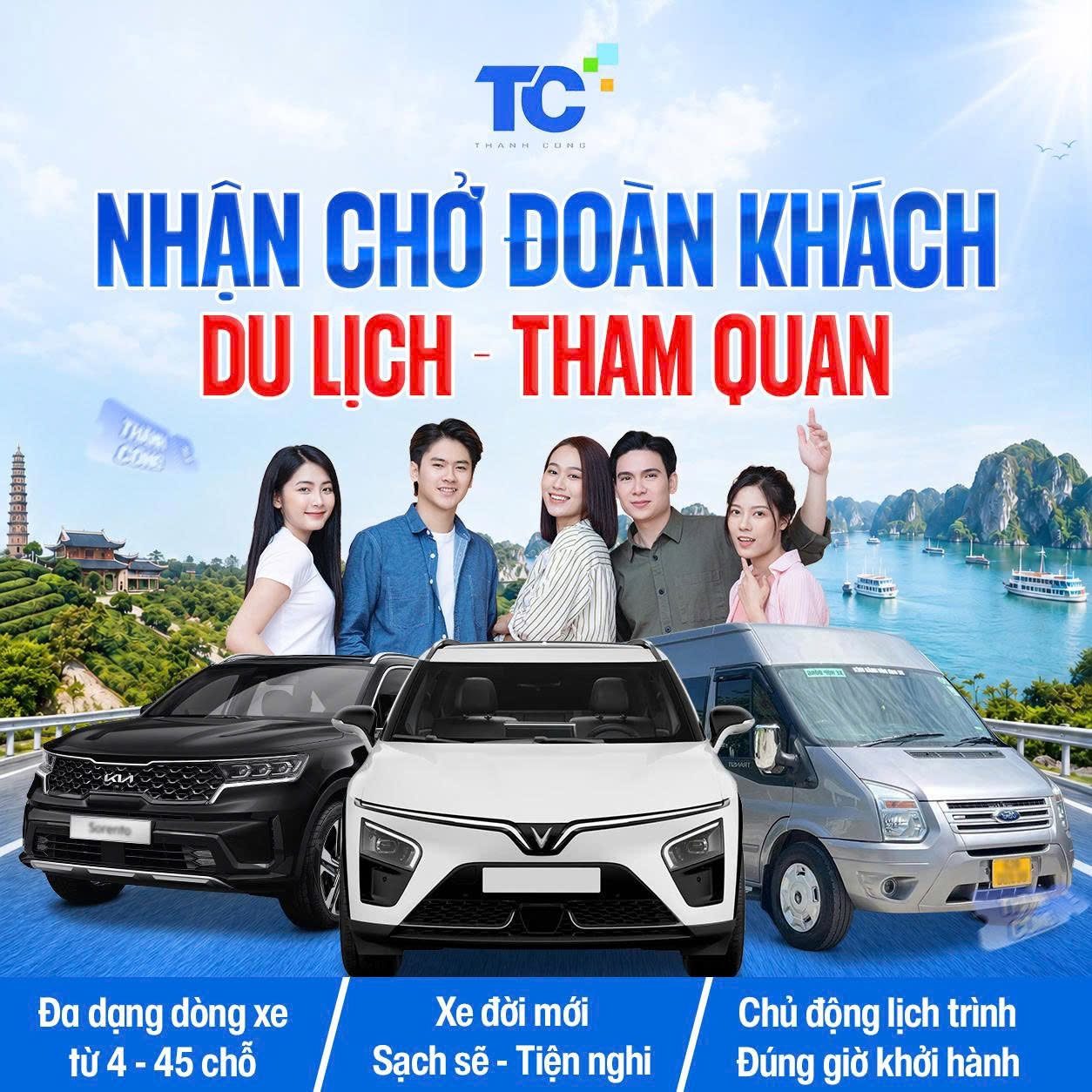 NHÀ XE THÀNH CÔNG NHẬN CHỞ ĐOÀN KHÁCH DU LỊCH, THAM QUAN