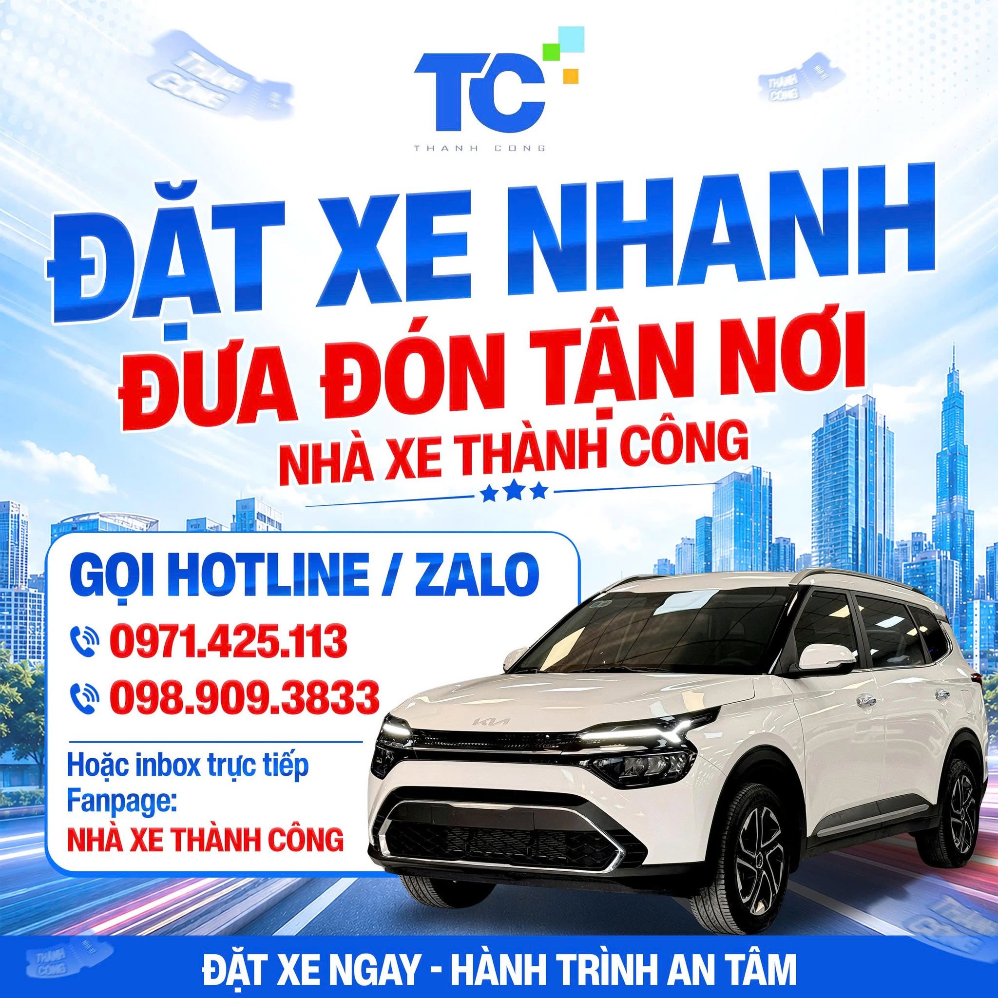 ĐẶT XE NHANH - ĐƯA ĐÓN TẬN NƠI CÙNG NHÀ XE THÀNH CÔNG